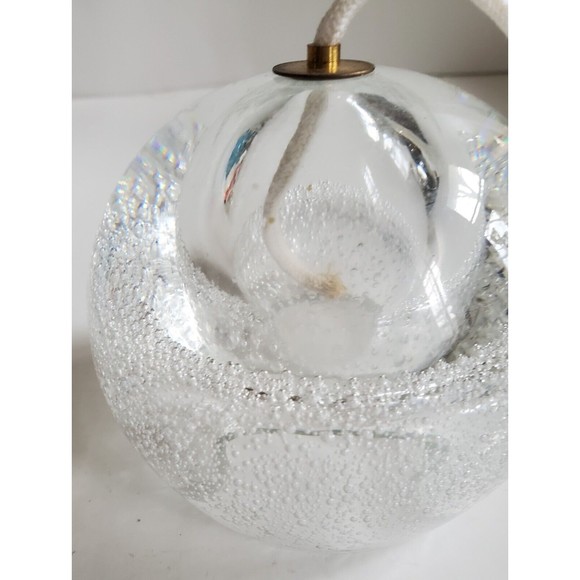 Art Glass Oil Lamp Decorative Ornament Clear Controlled Bubbles Home Decor Gift - Picture 7 of 7